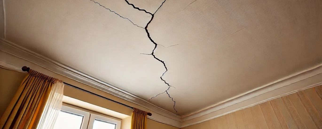 ceiling repair of a crack in the ceiling