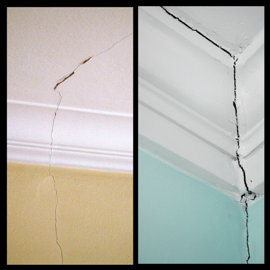 settling crack in ceiling repair