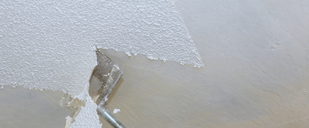 popcorn ceiling being removed 